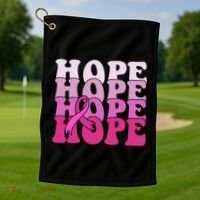 Hope Breast Cancer Awareness Ribbon Golf Towel thumb 1