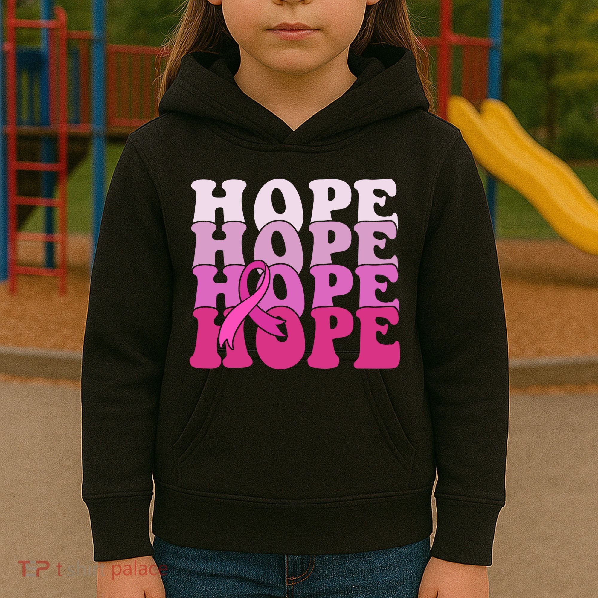 Hope Breast Cancer Awareness Ribbon Kids Hoodie