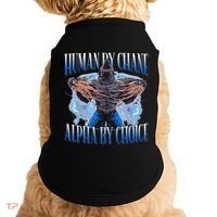 Human By Chance Alpha By Choice Cool Funny Alpha Wolf Meme Doggie Tank thumb 0