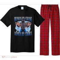 Human By Chance Alpha By Choice Cool Funny Alpha Wolf Meme Pajama Set thumb 0
