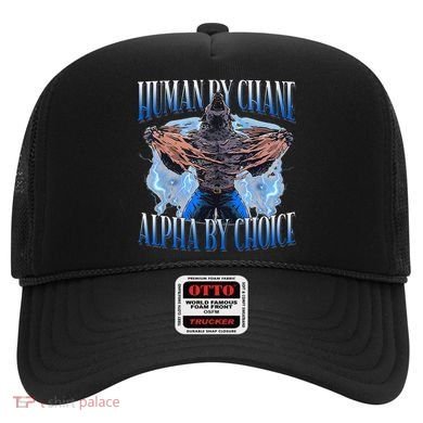 Human By Chance Alpha By Choice Cool Funny Alpha Wolf Meme Hat