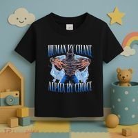 Human By Chance Alpha By Choice Cool Funny Alpha Wolf Meme Toddler T-Shirt thumb 3