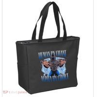 Human By Chance Alpha By Choice Cool Funny Alpha Wolf Meme Tote Bag thumb 2
