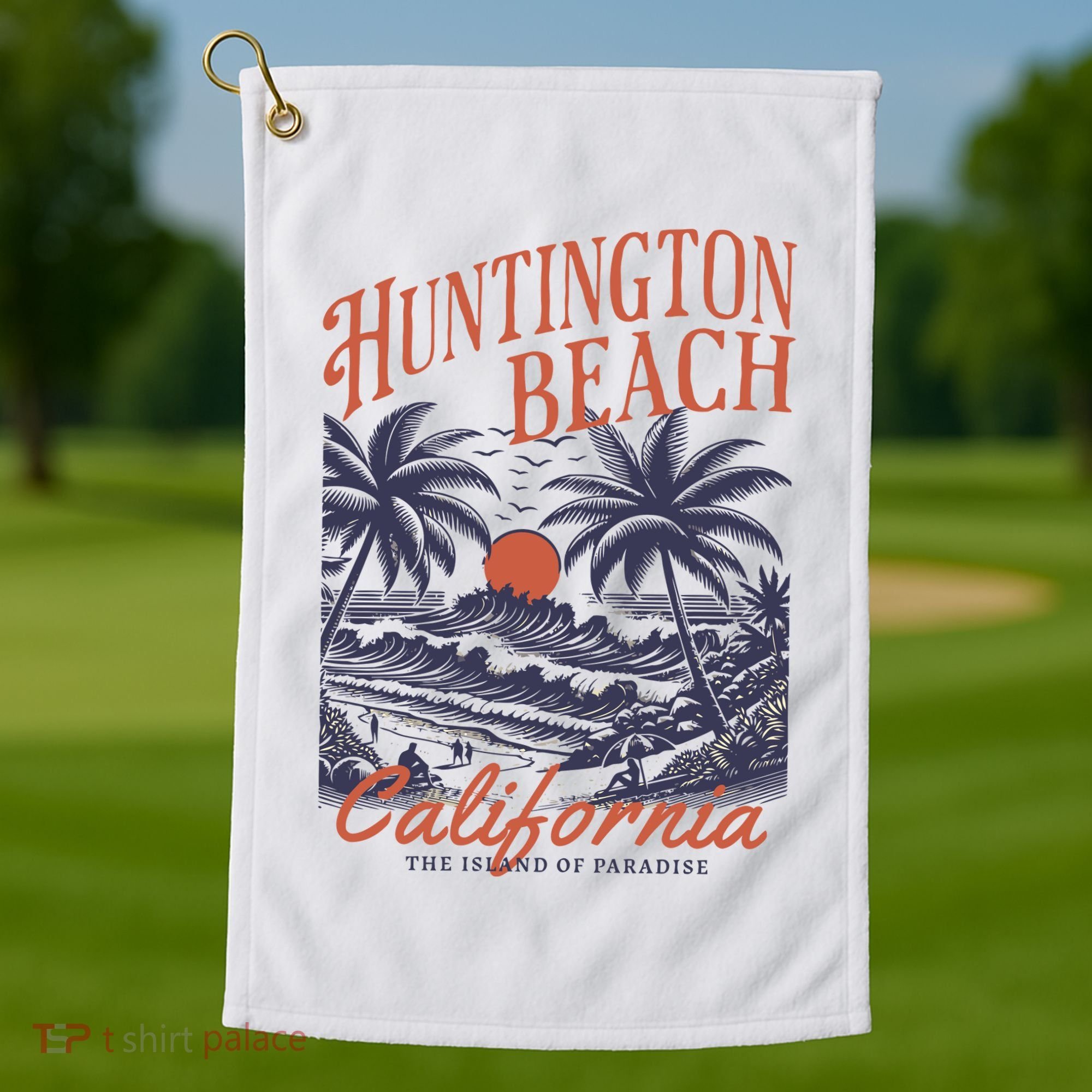 Huntington Beach California Golf Towel