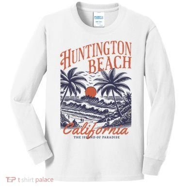 Huntington Beach California Kids Long Sleeve Shirt