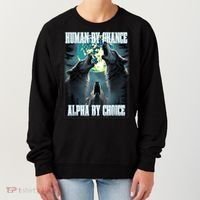 Human By Chance Alpha By Choice Funny Alpha Wolf Meme Women's Sweatshirt thumb 0