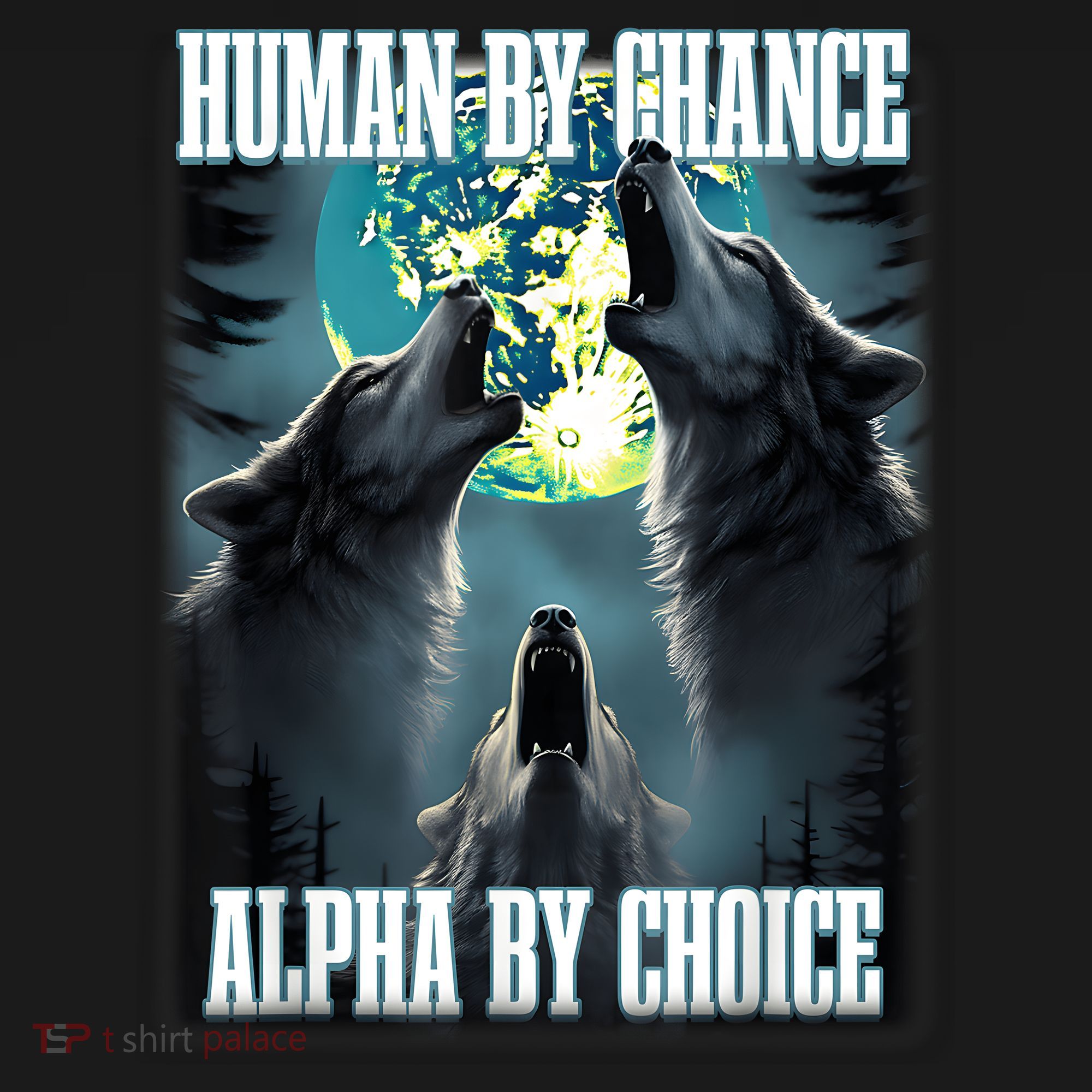 Human By Chance Alpha By Choice Funny Alpha Wolf Meme Doggie Tank