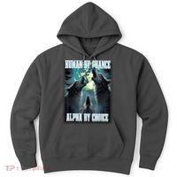 Human By Chance Alpha By Choice Funny Alpha Wolf Meme Hoodie thumb 0