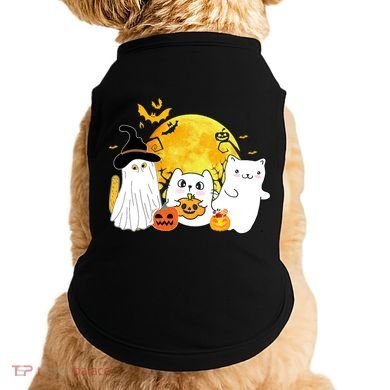 Halloween Black Cats In Ghost Costume Cute Doggie Tank