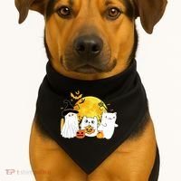 Halloween Black Cats In Ghost Costume Cute USA-Made Doggie Bandana thumb 1