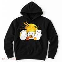Halloween Black Cats In Ghost Costume Cute Hoodie thumb 0