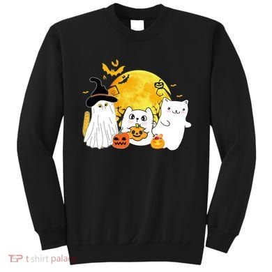 Halloween Black Cats In Ghost Costume Cute Sweatshirt