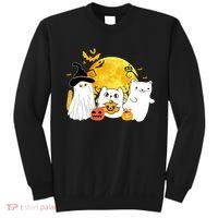 Halloween Black Cats In Ghost Costume Cute Sweatshirt thumb 0