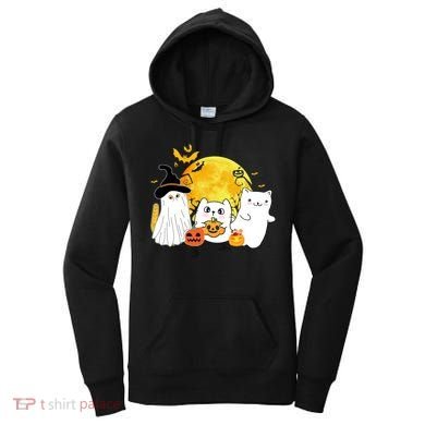 Halloween Black Cats In Ghost Costume Cute Women's Hoodie