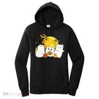 Halloween Black Cats In Ghost Costume Cute Women's Hoodie thumb 0