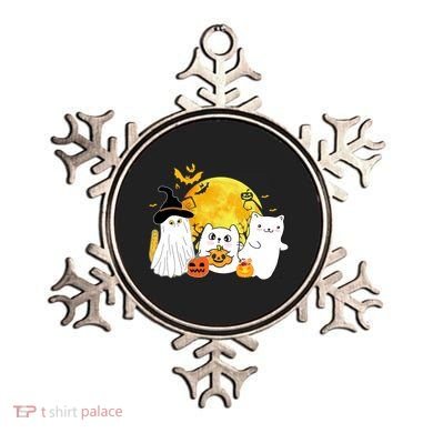 Halloween Black Cats In Ghost Costume Cute Ornament