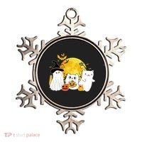 Halloween Black Cats In Ghost Costume Cute Ornament thumb 0