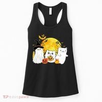 Halloween Black Cats In Ghost Costume Cute Women's Tank Top thumb 0