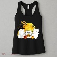 Halloween Black Cats In Ghost Costume Cute Women's Tank Top thumb 3