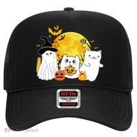 Halloween Black Cats In Ghost Costume Cute Hat thumb 0
