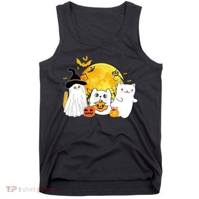 Halloween Black Cats In Ghost Costume Cute Tank Top