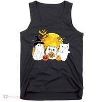 Halloween Black Cats In Ghost Costume Cute Tank Top thumb 0