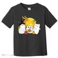 Halloween Black Cats In Ghost Costume Cute Toddler T-Shirt thumb 0