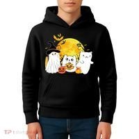 Halloween Black Cats In Ghost Costume Cute Kids Hoodie thumb 4