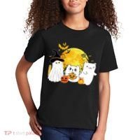 Halloween Black Cats In Ghost Costume Cute Kids T-Shirt thumb 2