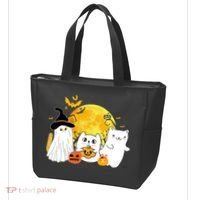 Halloween Black Cats In Ghost Costume Cute Tote Bag thumb 3