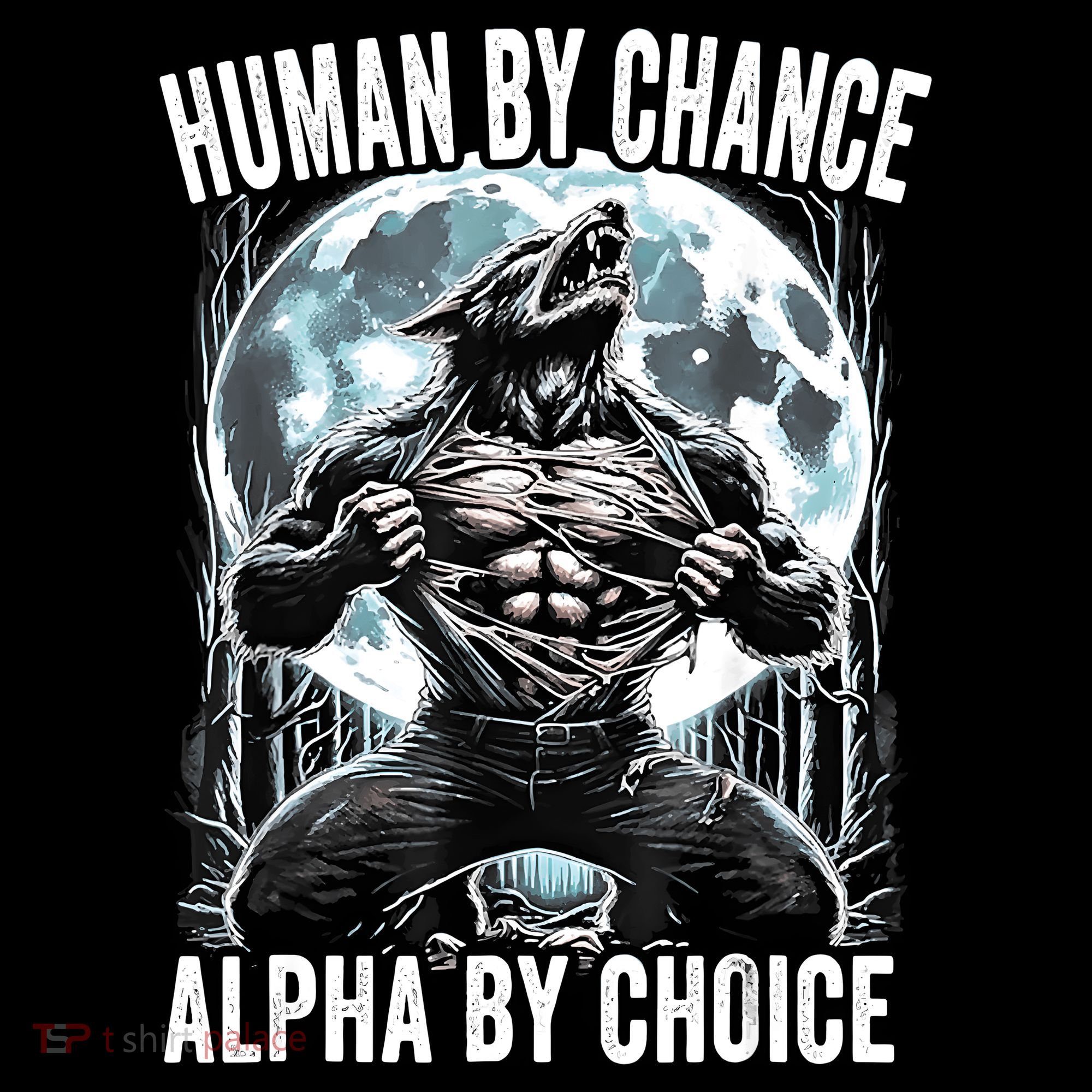 Human By Chance Alpha By Choice Funny Wolf Mousepad