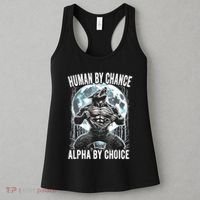 Human By Chance Alpha By Choice Funny Wolf Women's Tank Top thumb 3