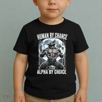 Human By Chance Alpha By Choice Funny Wolf Toddler T-Shirt thumb 2