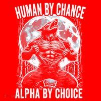 Human By Chance Alpha By Choice Funny Wolf Santa Hat thumb 1