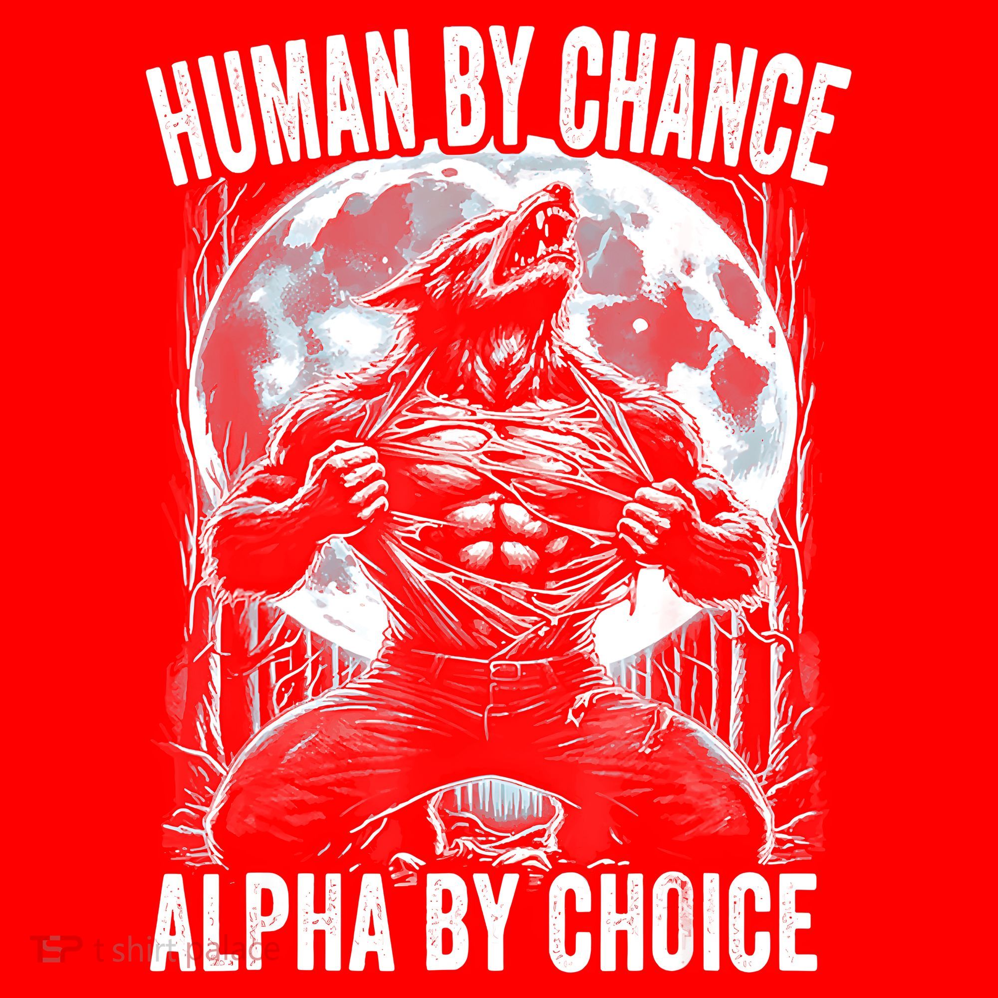 Human By Chance Alpha By Choice Funny Wolf Santa Hat