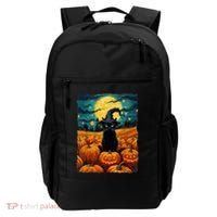 Halloween Black Cat Van Gogh Witch Kawaii Pumpkin Backpack thumb 0