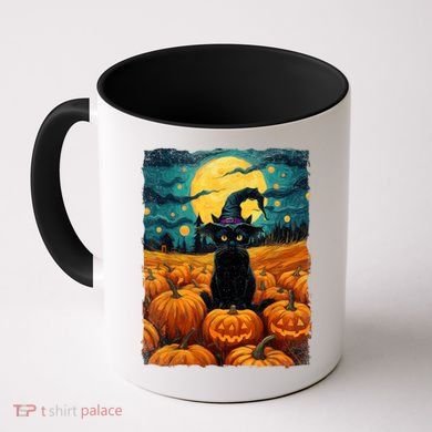 Halloween Black Cat Van Gogh Witch Kawaii Pumpkin Coffee Mug