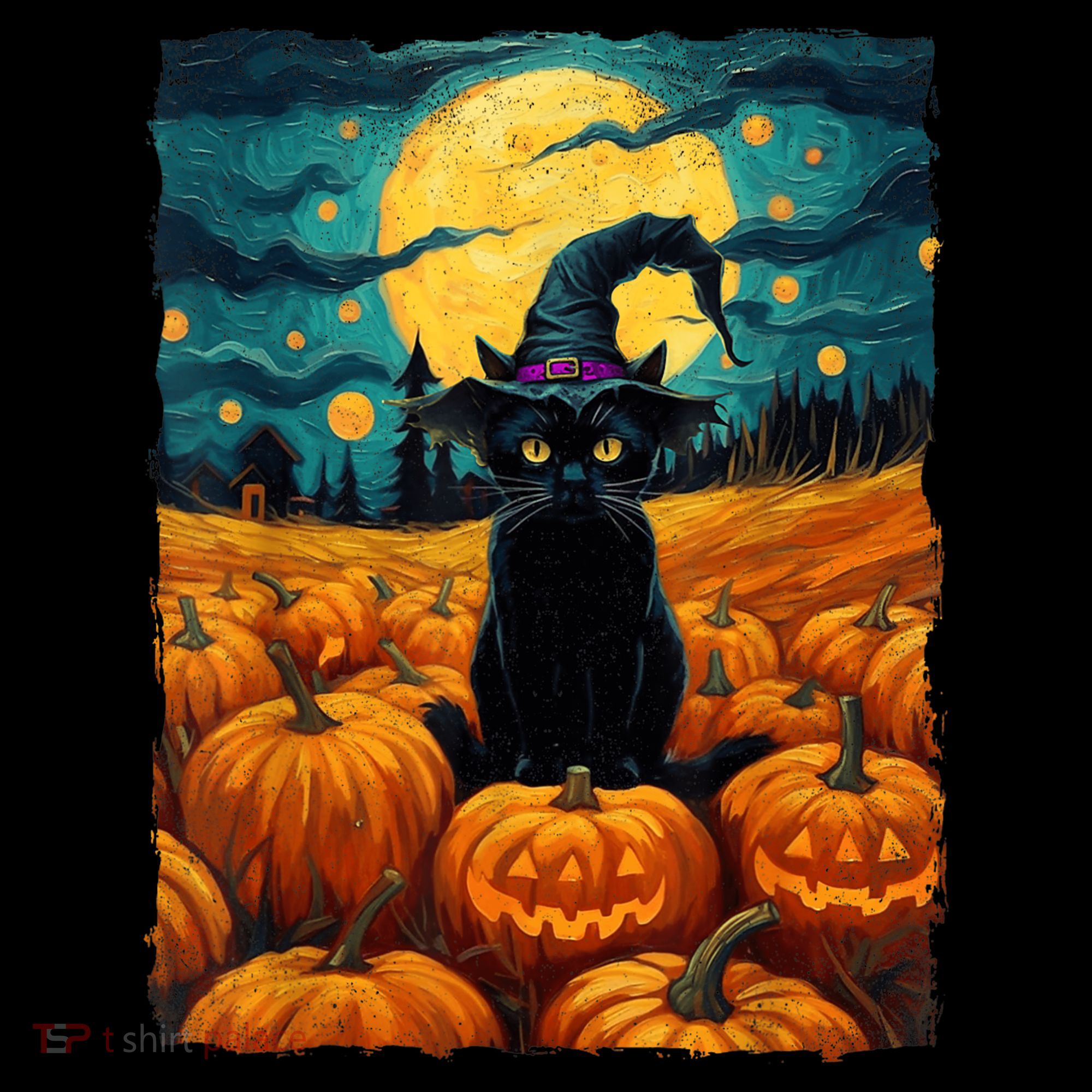 Halloween Black Cat Van Gogh Witch Kawaii Pumpkin Coffee Mug