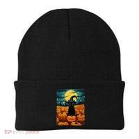 Halloween Black Cat Van Gogh Witch Kawaii Pumpkin Beanie thumb 0