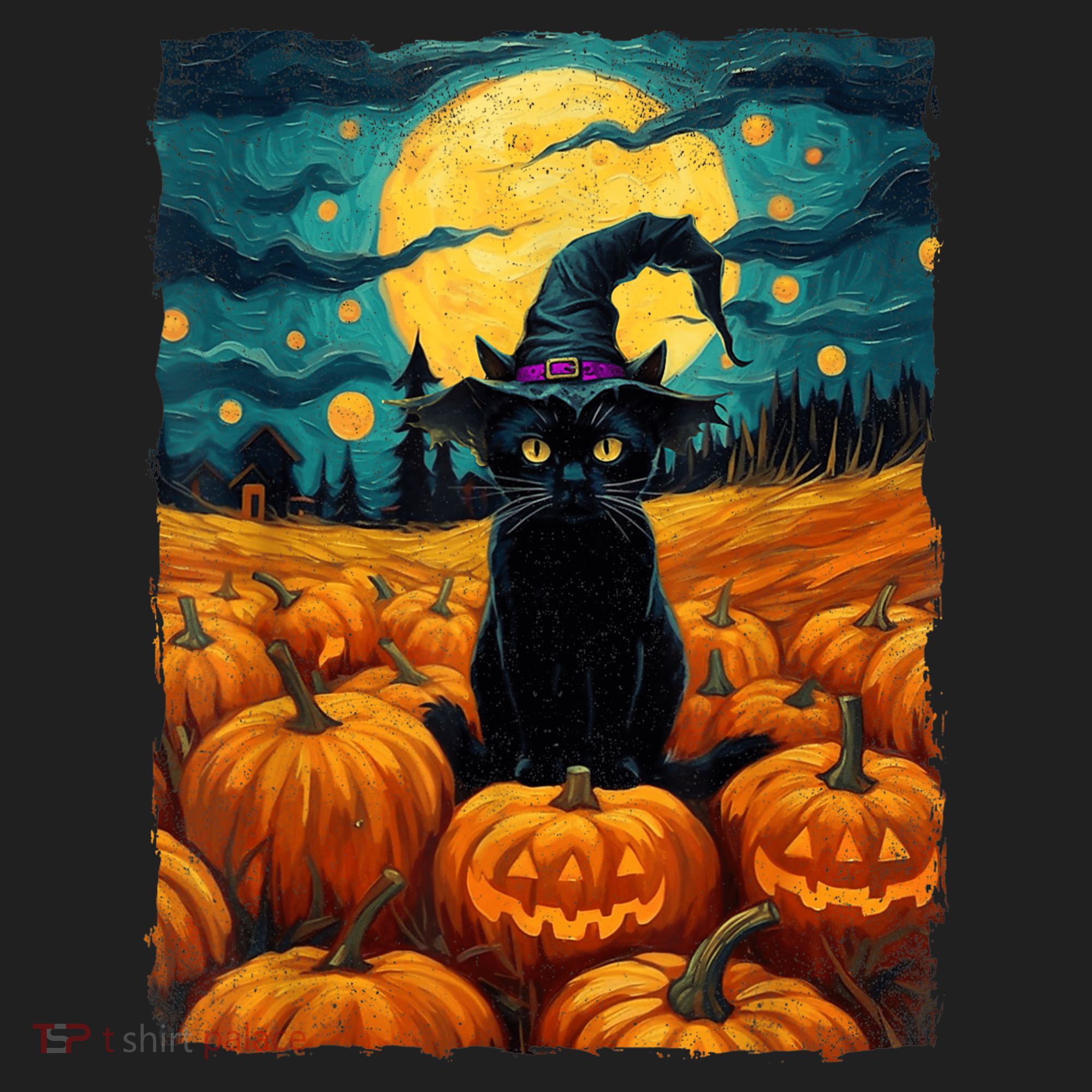 Halloween Black Cat Van Gogh Witch Kawaii Pumpkin Beanie