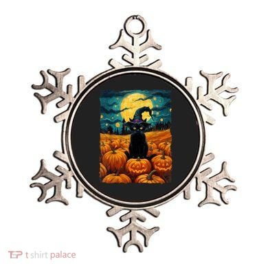 Halloween Black Cat Van Gogh Witch Kawaii Pumpkin Ornament