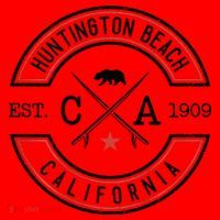 Huntington Beach California Ca Retro Surfer Santa Hat thumb 1