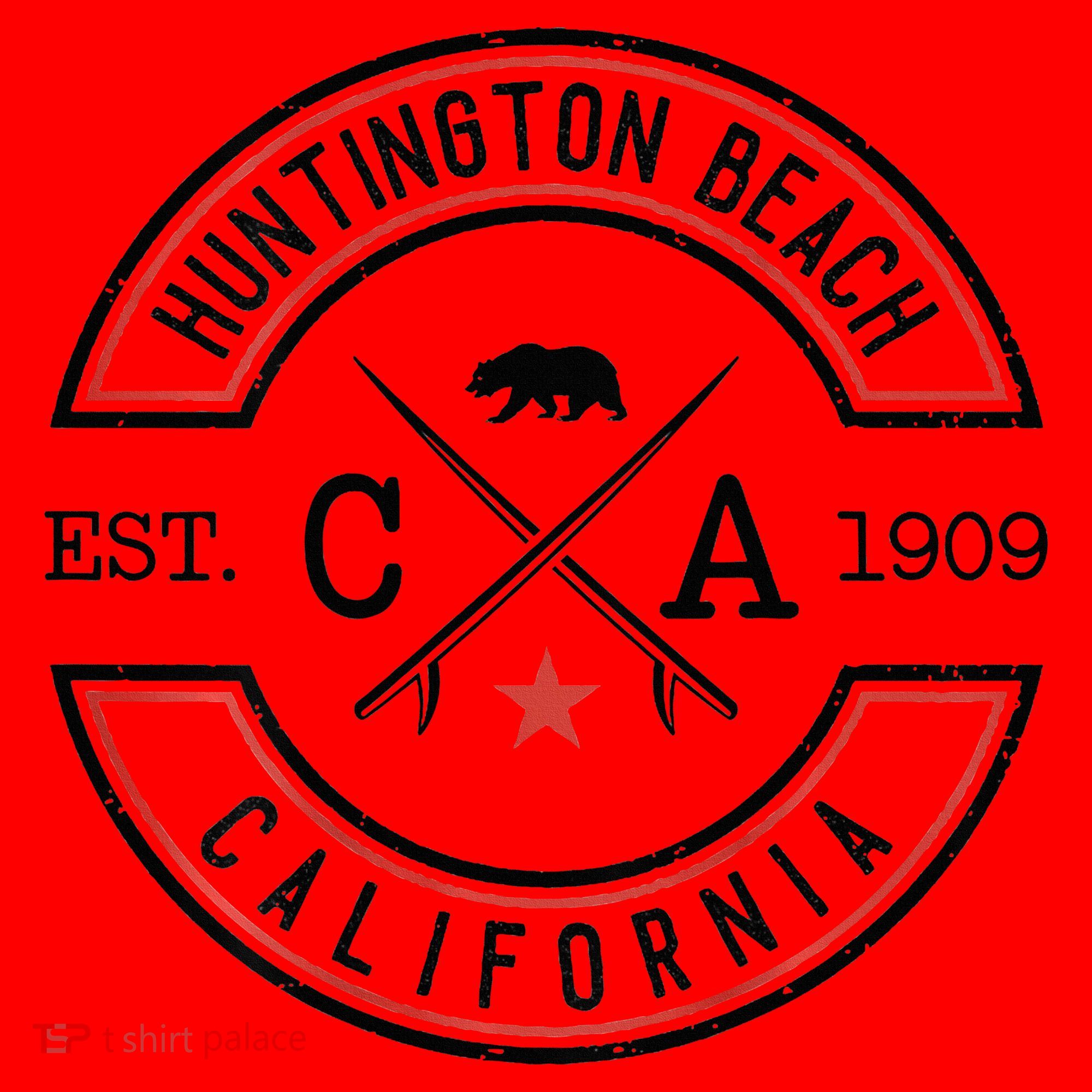 Huntington Beach California Ca Retro Surfer Santa Hat