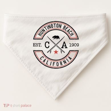 Huntington Beach California Ca Retro Surfer USA-Made Doggie Bandana