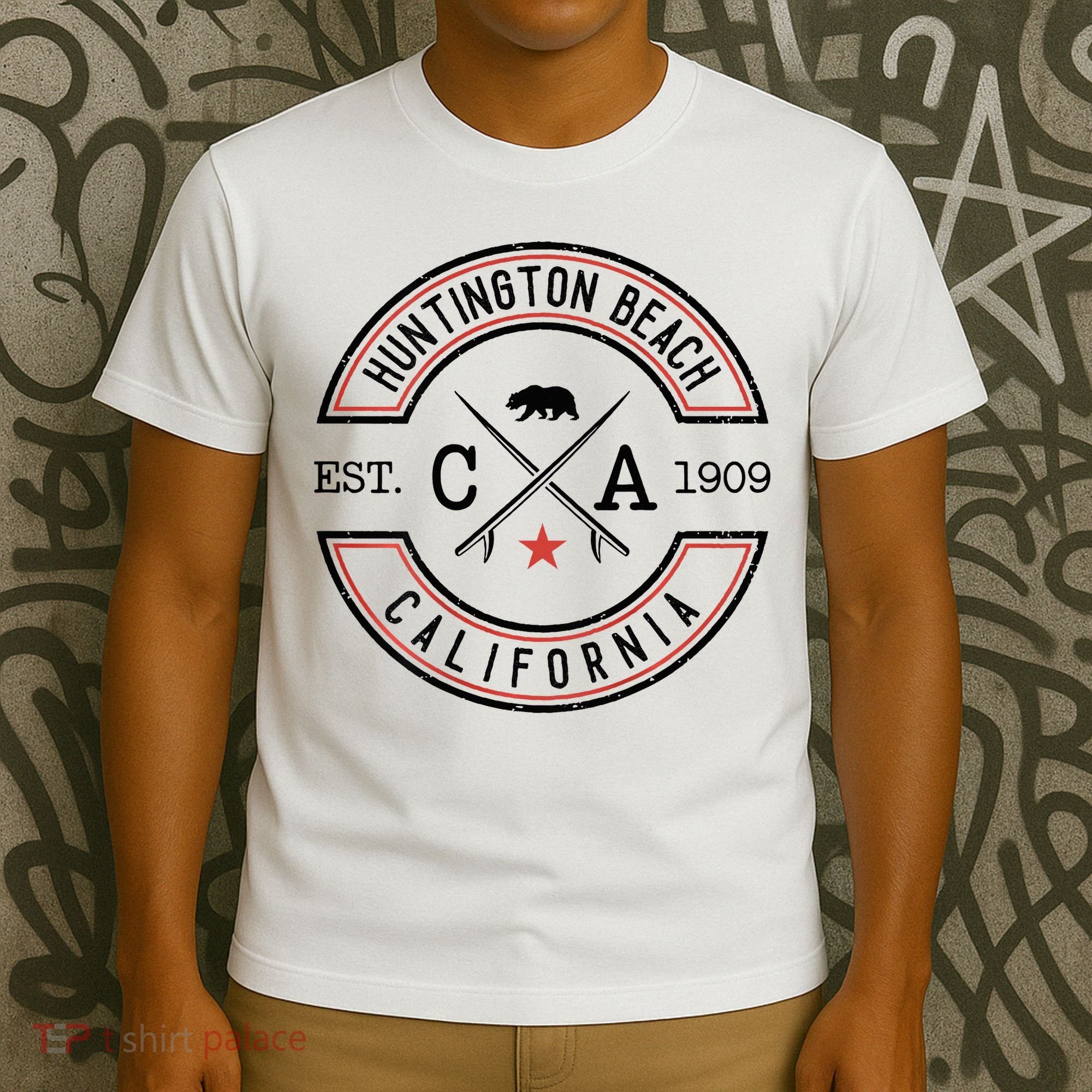 Huntington Beach California Ca Retro Surfer T-Shirt