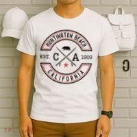 Huntington Beach California Ca Retro Surfer T-Shirt thumb 6