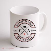 Huntington Beach California Ca Retro Surfer Coffee Mug thumb 1