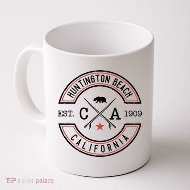 Huntington Beach California Ca Retro Surfer Coffee Mug
