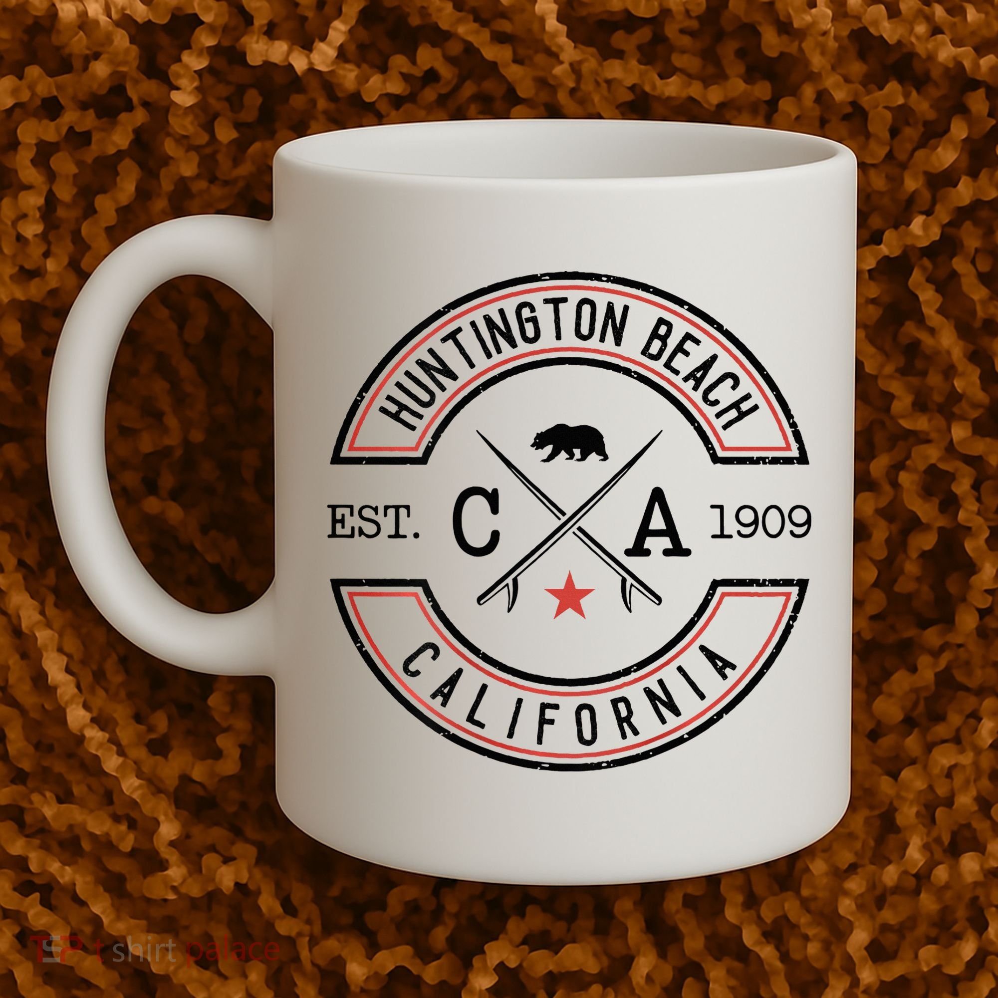 Huntington Beach California Ca Retro Surfer Coffee Mug
