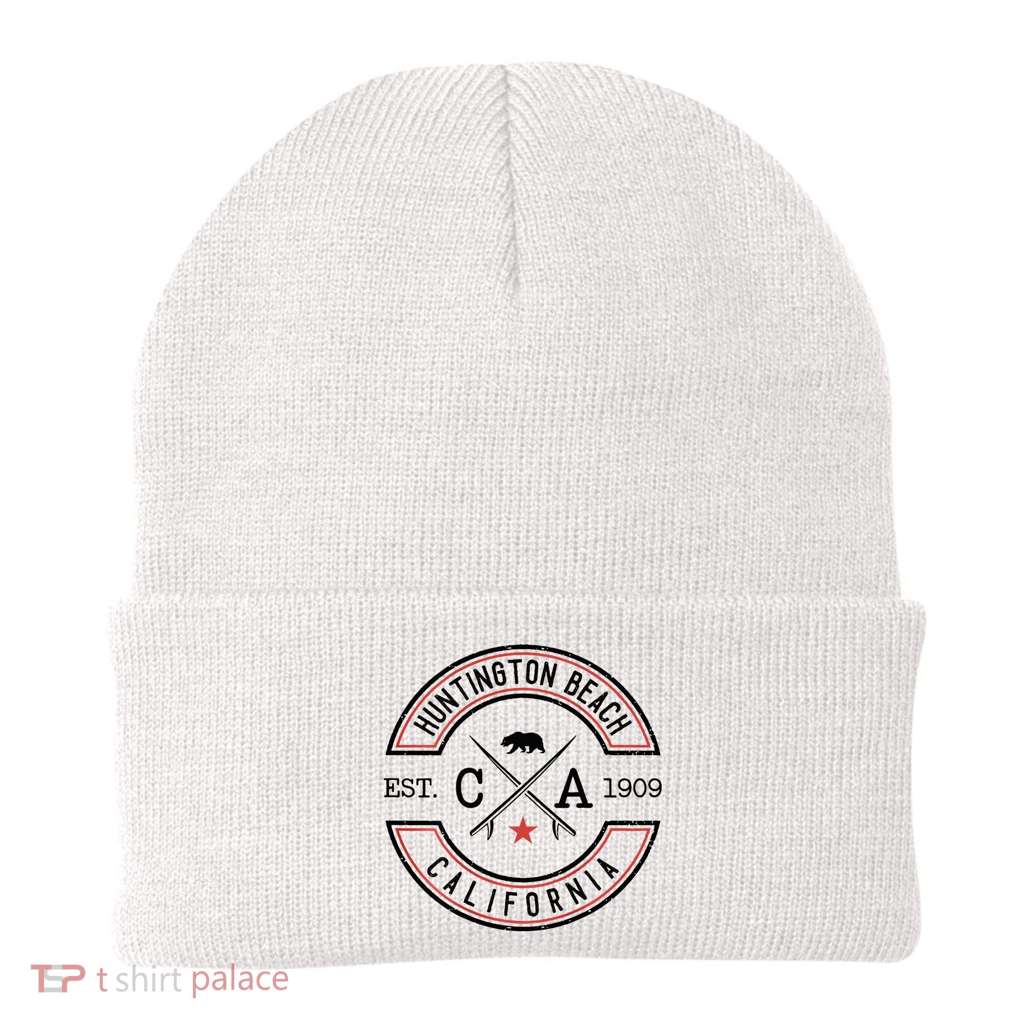 Huntington Beach California Ca Retro Surfer Beanie